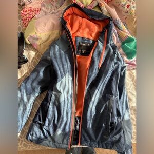 O'Neill Navy and Coral Hooded Jacket